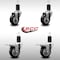 Service Caster 3.5'' SS Black Poly Swivel 1-5/8'' Expanding Stem Caster Set 2 Total Lock Brakes, 4PK SCC-SSEXTTL20S3514-PPUB-BLK-2-S2-158 - alternate 3